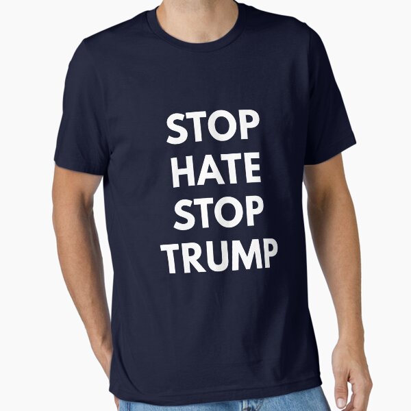 Vista previa del artículo con la obra «Stop Hate Stop Trump - Protesta Donald Trump», diseñado y vendido por coffeeandwine.