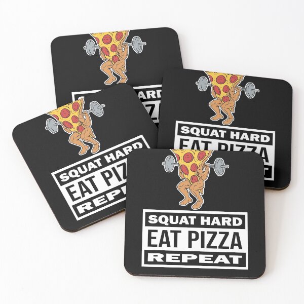 Item preview, Squat Hard Eat Pizza Repeat Pizza Piece With Dumbbell designed and sold by Cedinho.