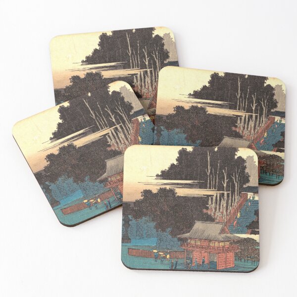 Item preview, Pilgrims at Fudo Shrine - Japanese Woodcut Prints designed and sold by mosgol.