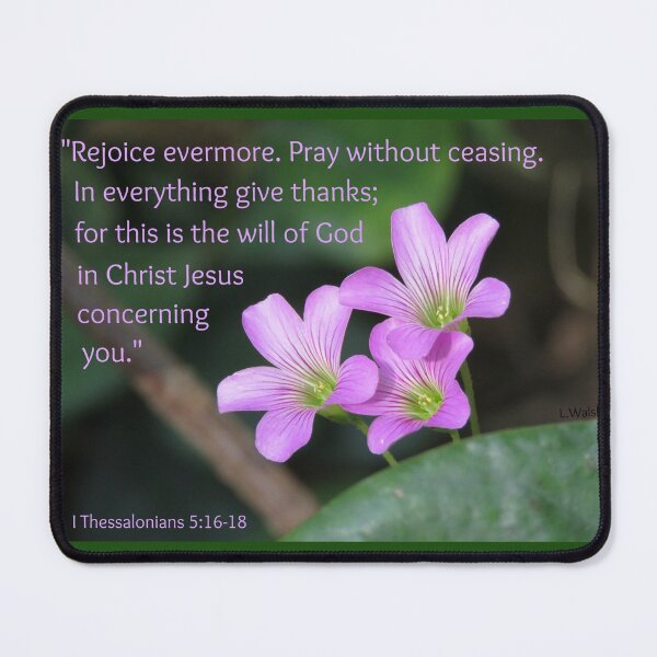 Item preview, I Thessalonians 5:16-18 Purple Floral Bible Verse designed and sold by Linda Walsh.
