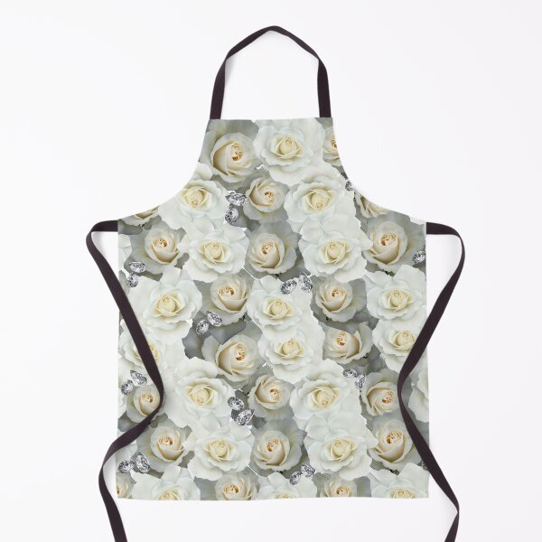 Item preview, White roses glittering diamonds beautiful flower bloom designed and sold by TheSeasonalYard.