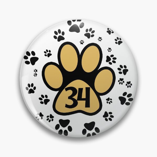 Item preview, Cute animal paw prints with number 34 - numbers designed and sold by MadandMean.
