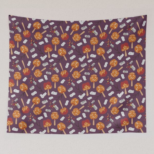 Item preview, Candy Apples and Marshmallows [ON DUSK PURPLE] Pattern designed and sold by Daniel Bevis Design.