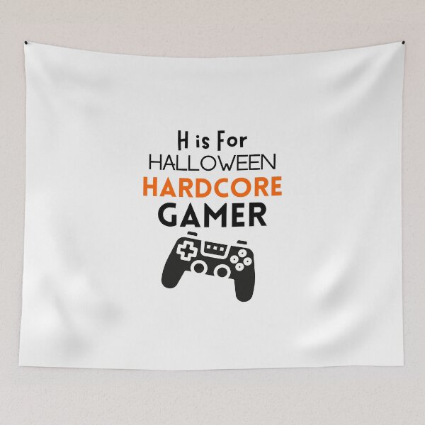 Item preview, H Is For Halloween Hardcore Gamer - funny designed and sold by CreativeMansion.