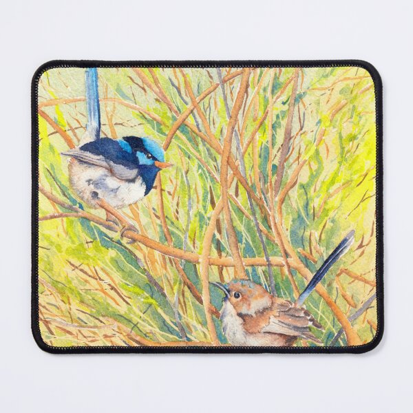 Item preview, Superb Fairy Wren Family watercolour designed and sold by Zoya Makarova.