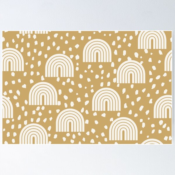 Item preview, Fun Speckled Rainbows in Golden Mustard Yellow designed and sold by Erin Kendal.