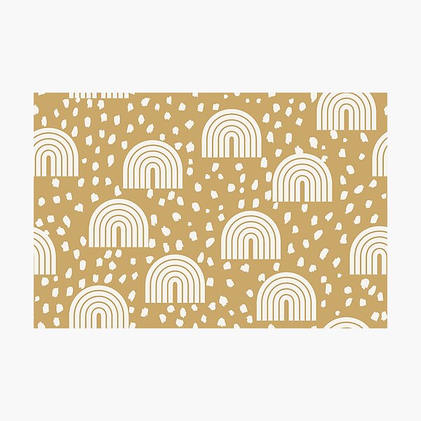 Item preview, Fun Speckled Rainbows in Golden Mustard Yellow designed and sold by Erin Kendal.