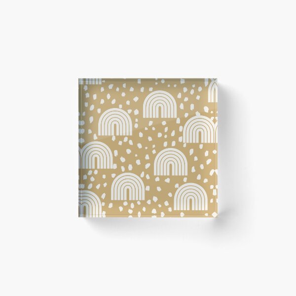 Item preview, Fun Speckled Rainbows in Golden Mustard Yellow designed and sold by Erin Kendal.
