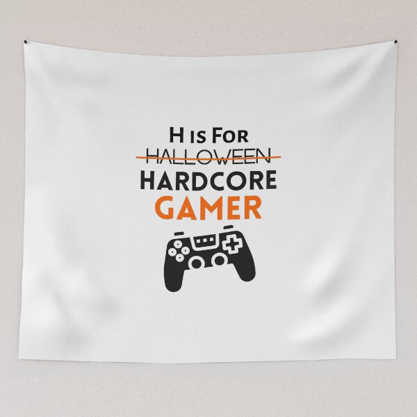 Item preview, H Is For Halloween Hardcore Gamer - funny designed and sold by CreativeMansion.