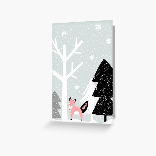 Winter Forest Scene Greeting Card
