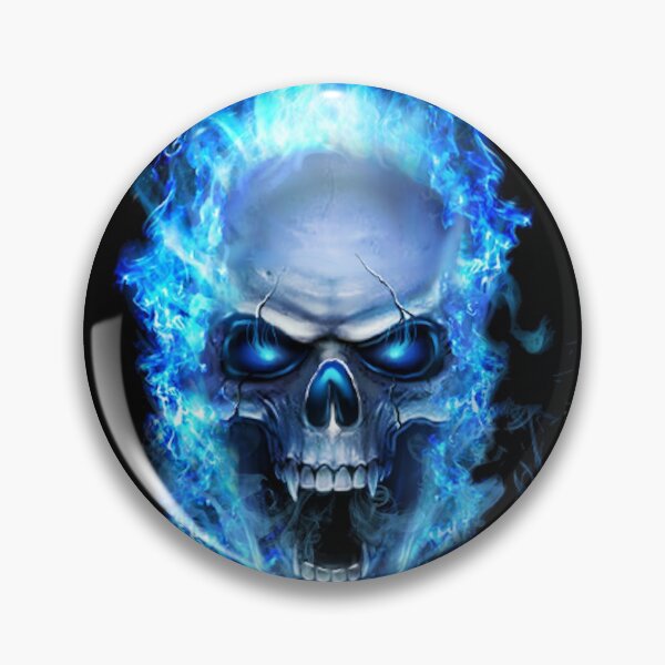 Artikelvorschau, Flammende blaue Schädel-coole Grafik entworfen und verkauft von SpookshowDesign.