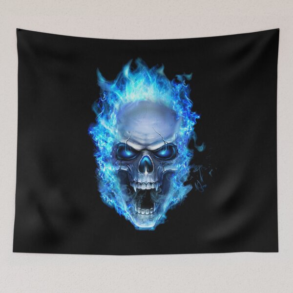 Item preview, Flaming Blue Skull Cool Graphic designed and sold by SpookshowDesign.