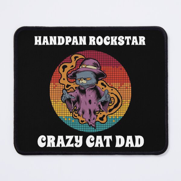 Item preview, Handpan Player Crazy Cat Dad Groovy Halloween Party Retro Vintage designed and sold by ojdart.