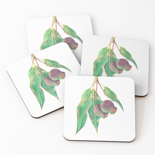 Item preview, Eucalyptus tree branch with gumnuts watercolour designed and sold by Zoya Makarova.