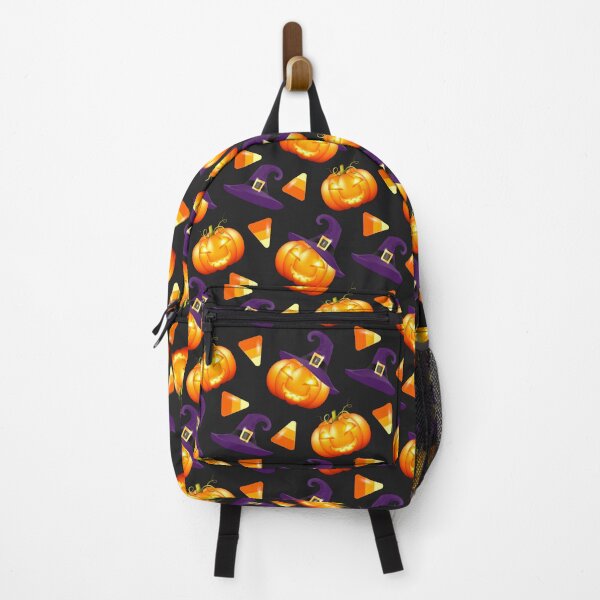 Item preview, Abstract pattern with seamless pattern Halloween pumpkins fnd candy on dark background. designed and sold by Mallva.