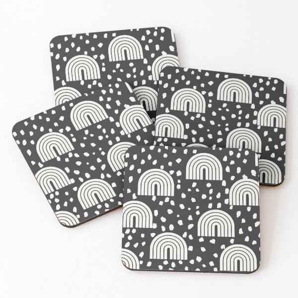 Item preview, Fun Speckled Rainbows in Charcoal Black designed and sold by Erin Kendal.