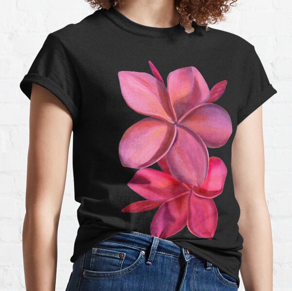 Deep Pink Hawaiian Plumeria Classic T-Shirt