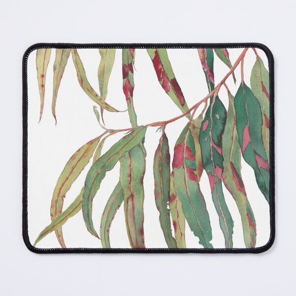 Item preview, A touch of red - watercolour of eucalyptus branch designed and sold by Zoya Makarova.