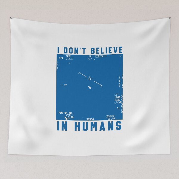 Item preview, I Dont Believe In Humans, UFO Sightings, Blue designed and sold by anghelapparel.