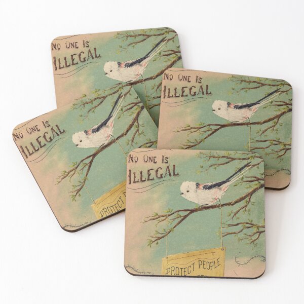 Item preview, Protect people not borders - Pro-migrand bird designed and sold by Loki Propagandart.