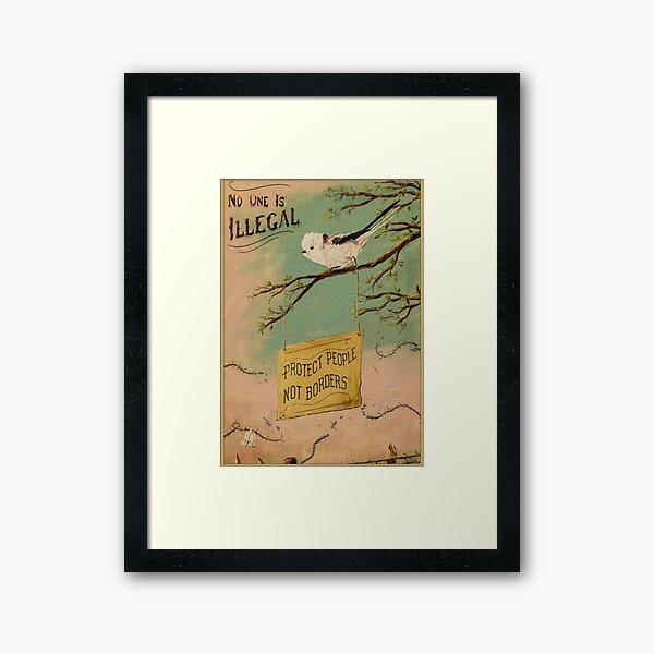 Vista previa del artículo con la obra «Nadie es ilegal - Pájaro Promigrante», diseñado y vendido por Loki Propagandart.