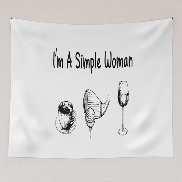 Item preview, I'M A SIMPLE WOMAN COFFEE GOLF AND WINE SHIRT designed and sold by mjamerearieona.