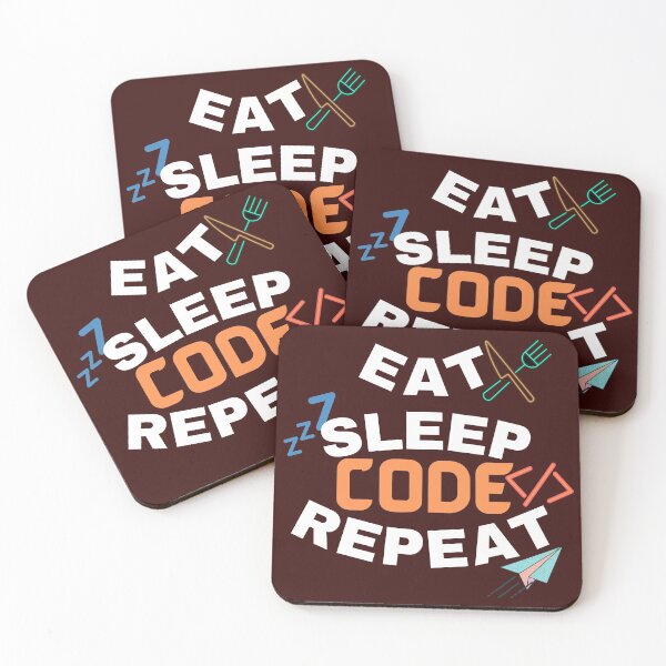 Item preview, Eat Sleep Code Repeat designed and sold by Cosmic Retro.