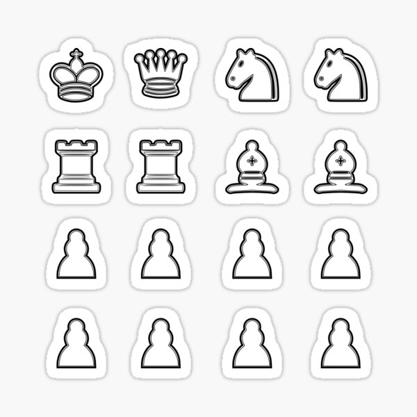 Complete Chess Set 1 - White Chess Pieces Sticker