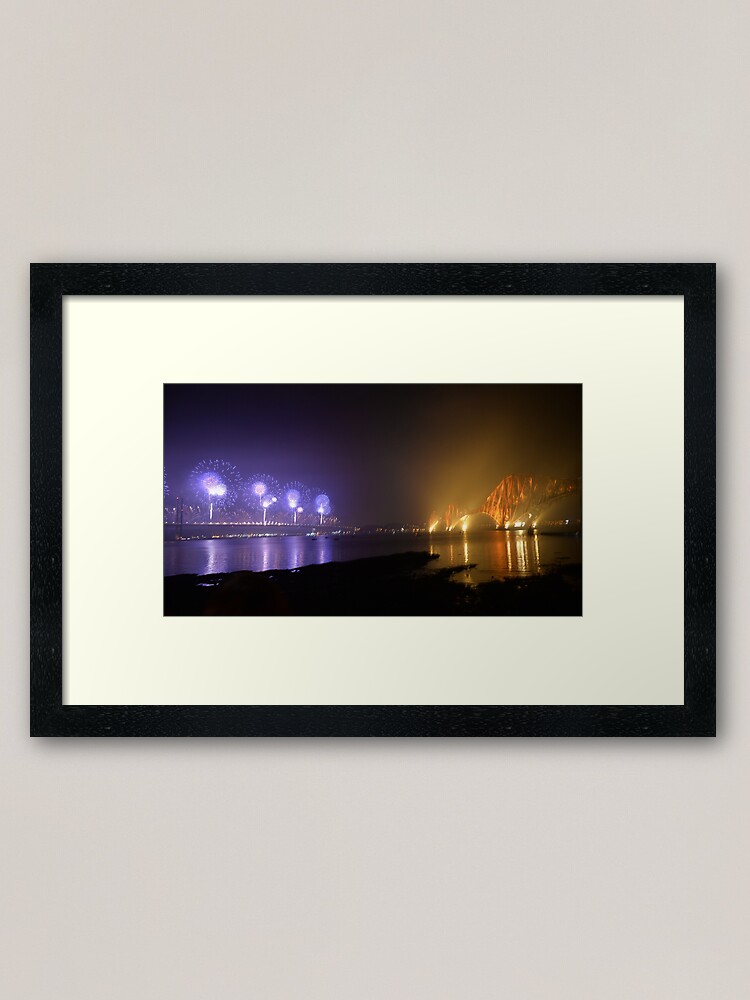 Alternate view of The Bridge at 50 Fireworks Celebration Framed Art Print