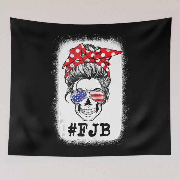 Item preview, Messy Bun Bleached Skull Pro US Flag Hashtag F J B FJB FJB  designed and sold by TayKitchel.