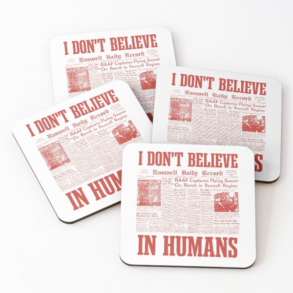 Item preview, I Dont Believe In Humans, Alien UFO Sightings, Red designed and sold by anghelapparel.