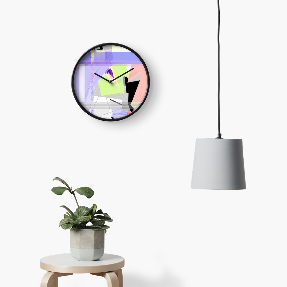 Abstract 80's Glitch Art Clock