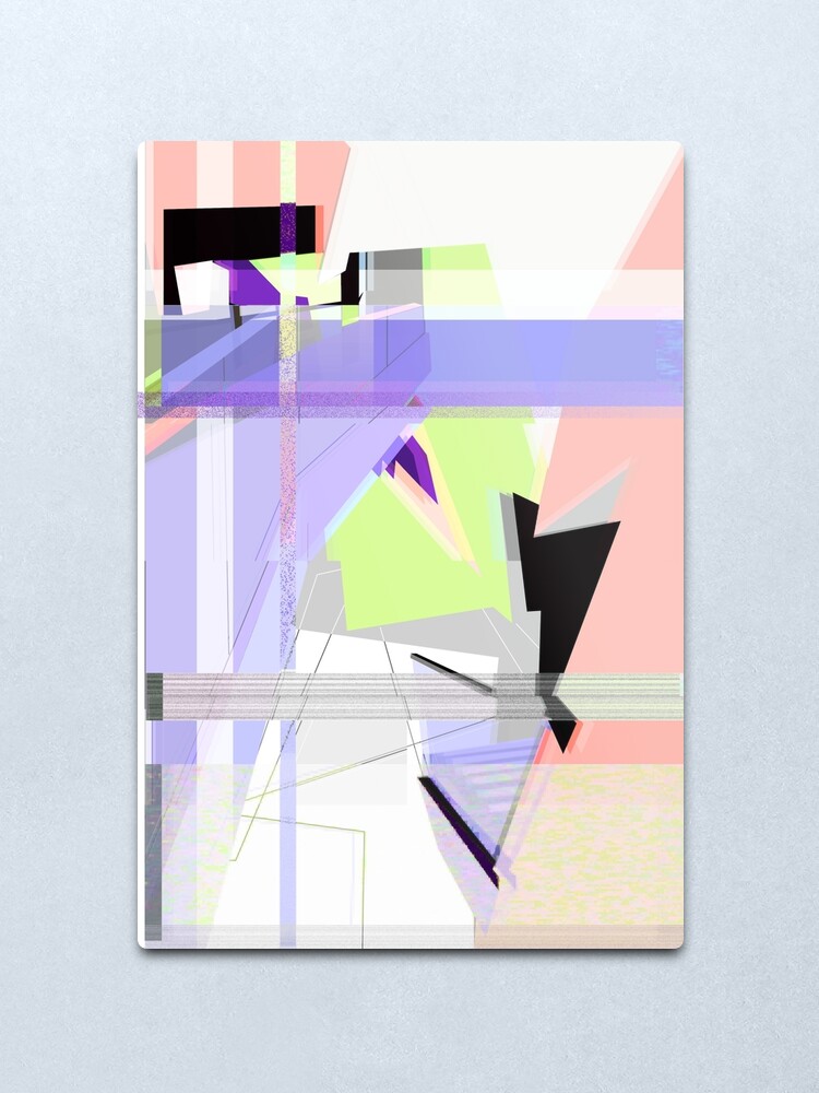 Alternate view of Abstract 80's Glitch Art Metal Print