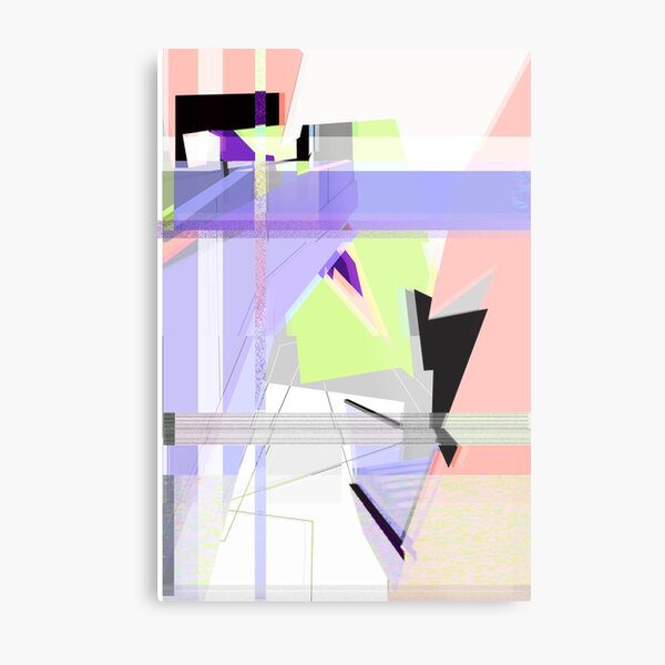 Abstract 80's Glitch Art Metal Print