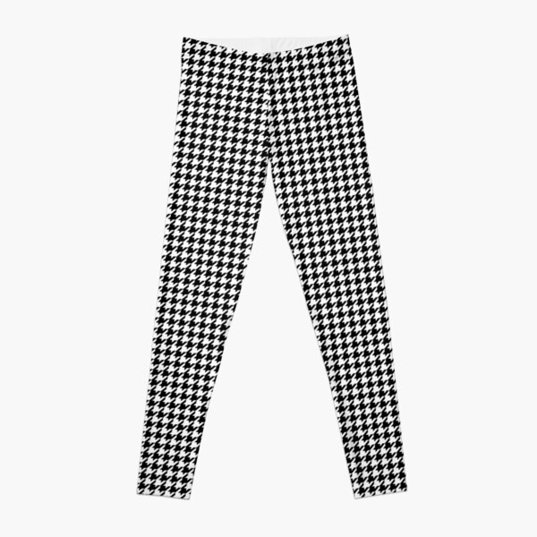 Houndstooth Black And White Checkered Leggings for Sale by rewstudio