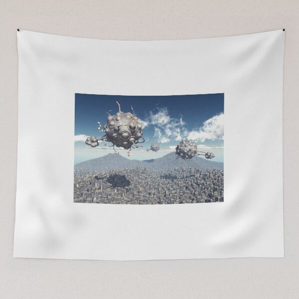 Item preview, UFOs over a big city designed and sold by MIRO3D.