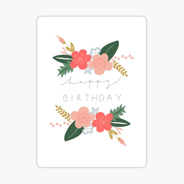 Fiona Happy Birthday/Greetings Card Sticker