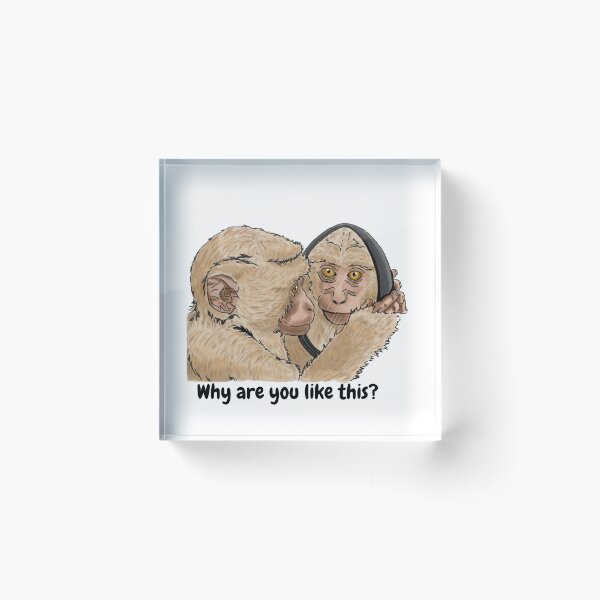 Item preview, Why Are You Like This - Disappointed Monkey with Mirror designed and sold by BunnyBizarre.