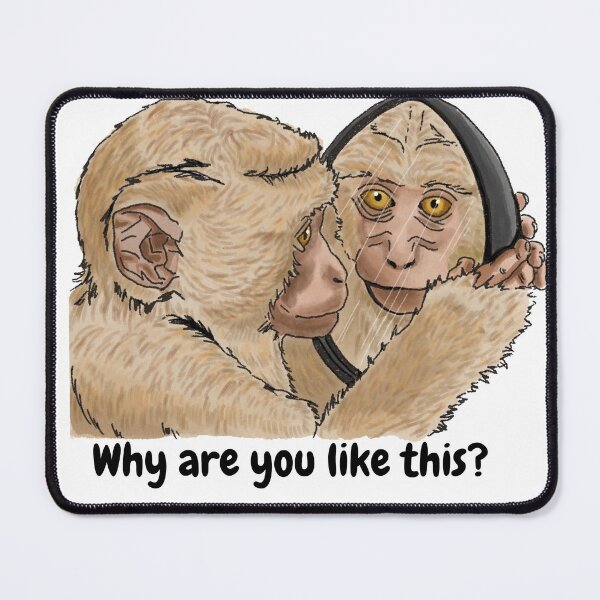 Item preview, Why Are You Like This - Disappointed Monkey with Mirror designed and sold by BunnyBizarre.