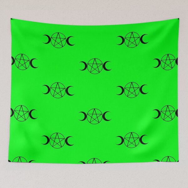 Item preview, Green and black pentagram print  designed and sold by DemonicGloom.
