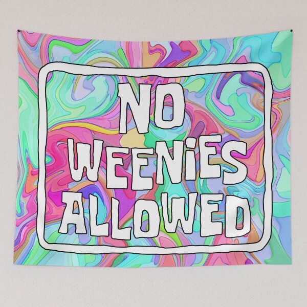 Item preview, No Weenies Allowed Rainbow Trippy Psychedelic Colorful 02 designed and sold by PataraArt.