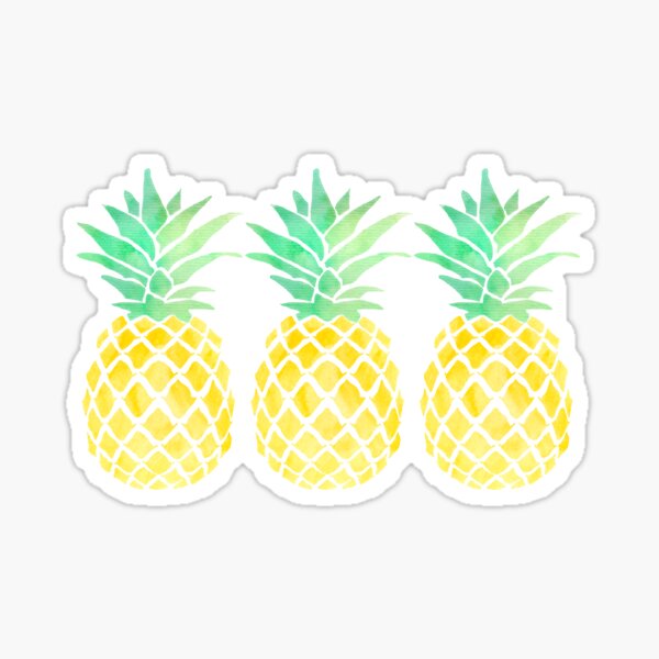3 pineapples in a row Sticker