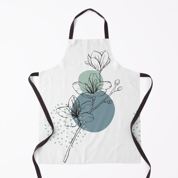Item preview, Minimal floral line art with blue circles background designed and sold by msro1.