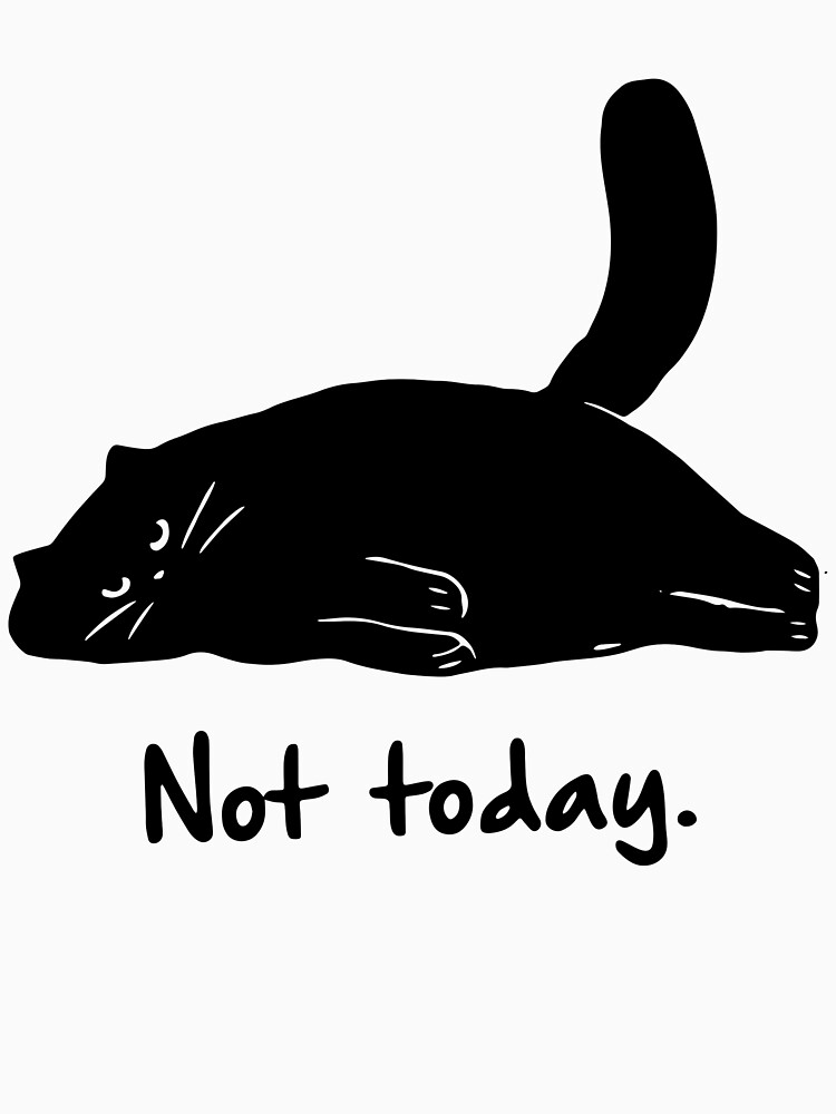 Black Cat Not Today For Lazy Cat Lovers T Shirt For Sale By Jasonstoreasd Redbubble Black 2173