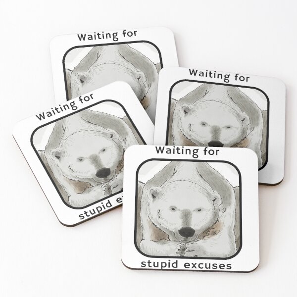 Item preview, Waiting For Stupid Excuses - Polar Bear designed and sold by BunnyBizarre.