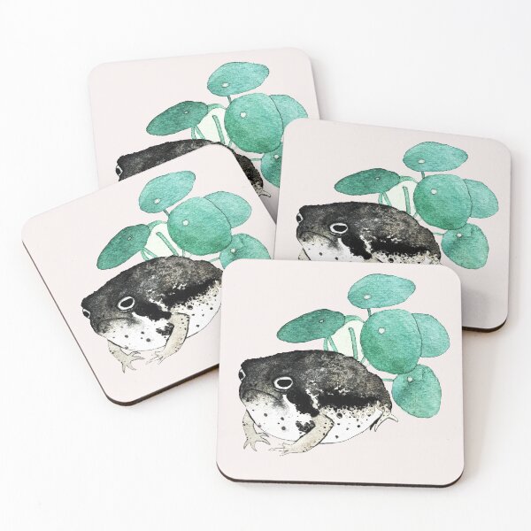 Item preview, angry desert rain frog and pilea peperomioides designed and sold by mooonhannah.
