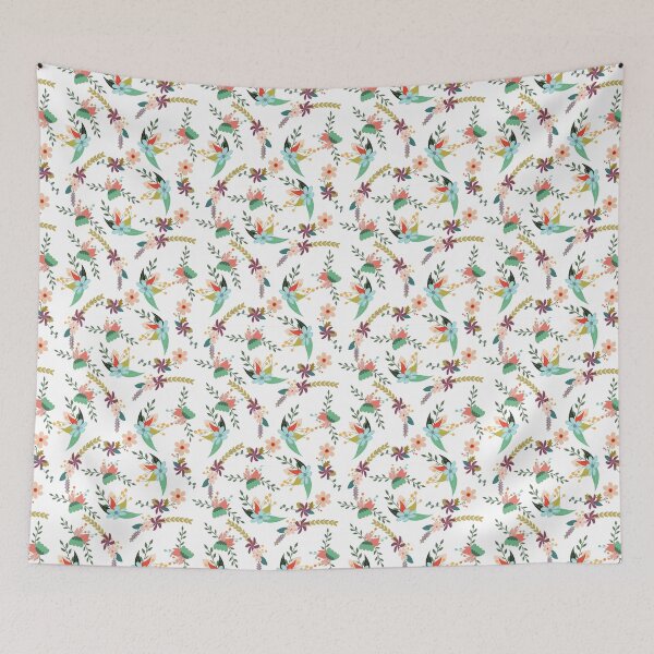Item preview, Colorful Plants and Flowers Pattern Bed Sheet Design  designed and sold by PodiShawna.
