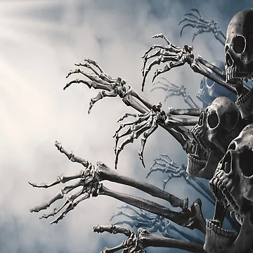 Artwork thumbnail, Skeleton Hand Rising To Light by JTS STORE