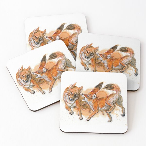 Item preview, Fighting Dholes (Asiatic Wild Dogs) designed and sold by Pip Tacla.