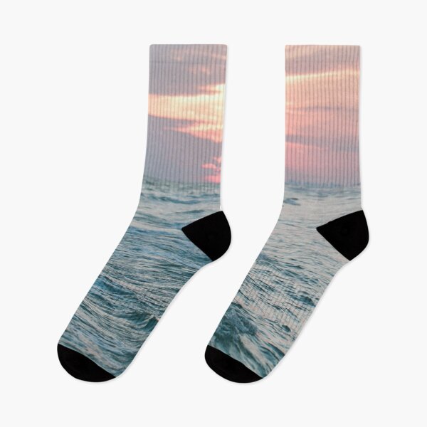 Item preview, Ocean Waves, Peachy Sunset Sky designed and sold by lalasloft.